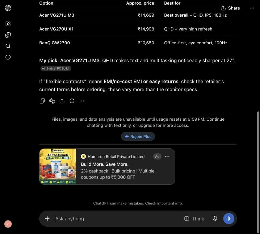 Homerun Retail Private Limited ad: Build More. Save More.