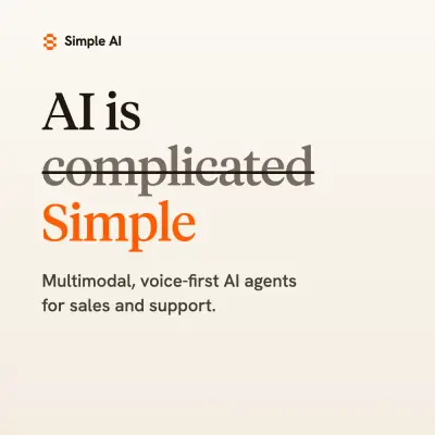 Simple AI, Inc. ad: Reliable voice-first AI
