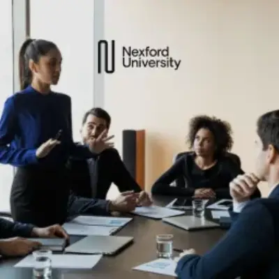 Nexford University ad: AI degree. No career pause.