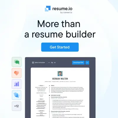 Resume.io ad: Create a Pro PDF Resume