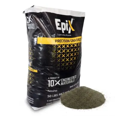 10X Engineered Materials LLC ad: Safe + Affordable Sandblast Media