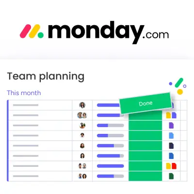 Monday.com ad: Plan, Track & Manage Projects